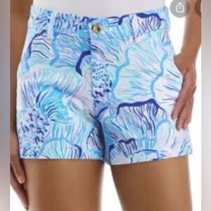 Lilly Pulitzer Blue and White Floral Shorts